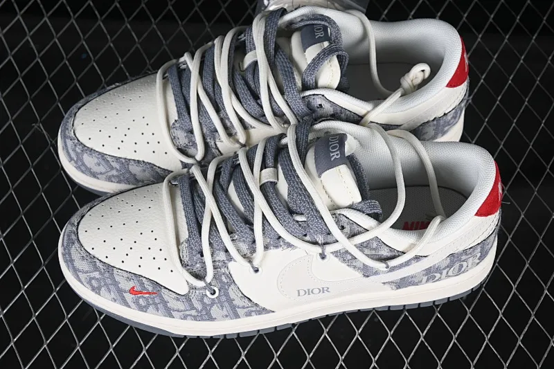 All categories Nk SB Dunk Series Nk SB Dunk Low High-end customized low-top sneakers Nike SB Dunk Low Dior co-branded strap woven white hook Anniversary high-end customized low-top casual sneakers SJ2068-316